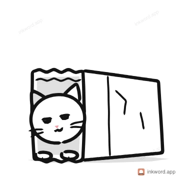 Cat in a paper bag illustration