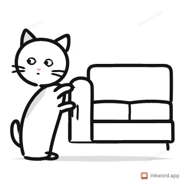 Scratching the sofa illustration