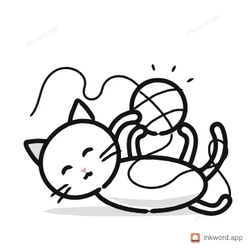 Yarn ball chaos illustration