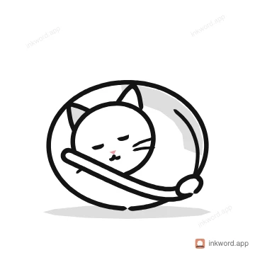 Curled up like a donut illustration