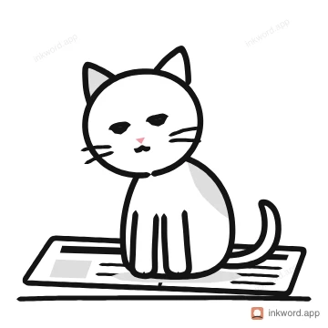 Sitting on the newspaper illustration