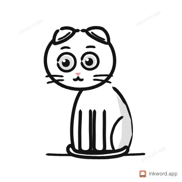 Scottish Fold cat illustration