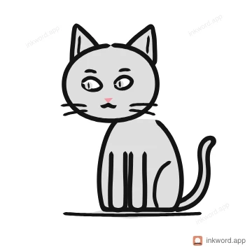 Russian Blue cat illustration