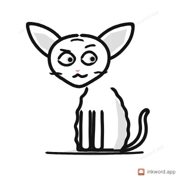 Devon Rex cat illustration