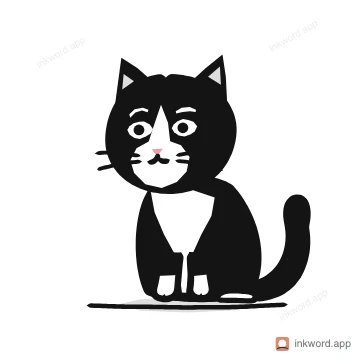 Tuxedo cat illustration