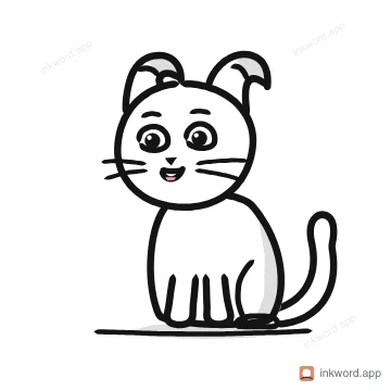 American Curl cat illustration