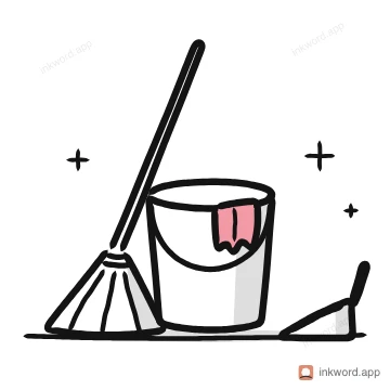 Cleaning the house illustration