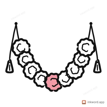 Marigold garland illustration