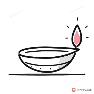 Clay diya illustration