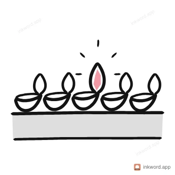 Row of diyas illustration