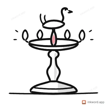 Brass oil lamp illustration