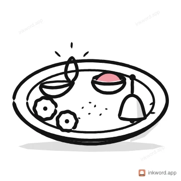 Puja thali illustration