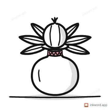 Kalash with coconut illustration
