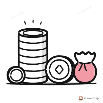 Gold coins illustration