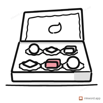 Box of sweets illustration