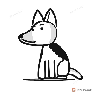 German Shepherd dog illustration