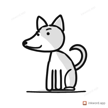 Indian pariah dog illustration