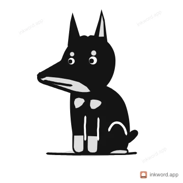 Doberman dog illustration