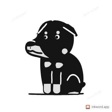 Rottweiler dog illustration