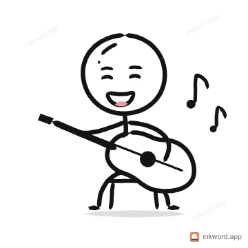 Playing guitar illustration