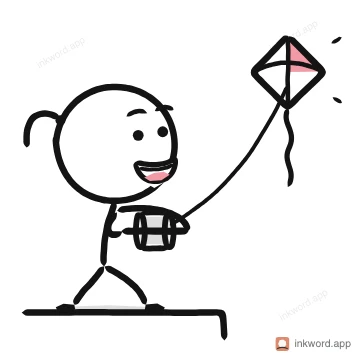 Flying a kite illustration