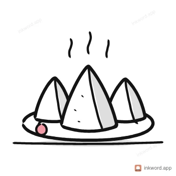Plate of samosas illustration