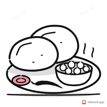 Chole bhature illustration