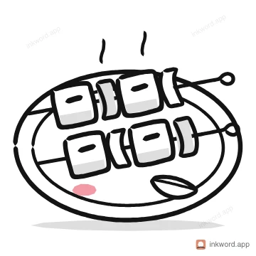 Paneer tikka illustration