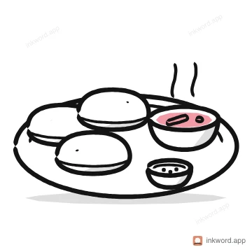 Idli sambar illustration