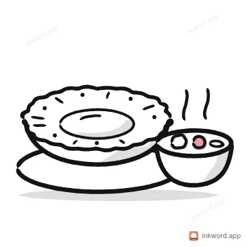Appam and stew illustration