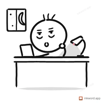 Working late illustration