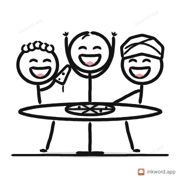 Team lunch illustration